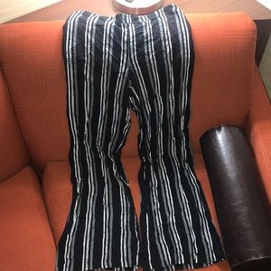 Striped wide leg pants. Size M